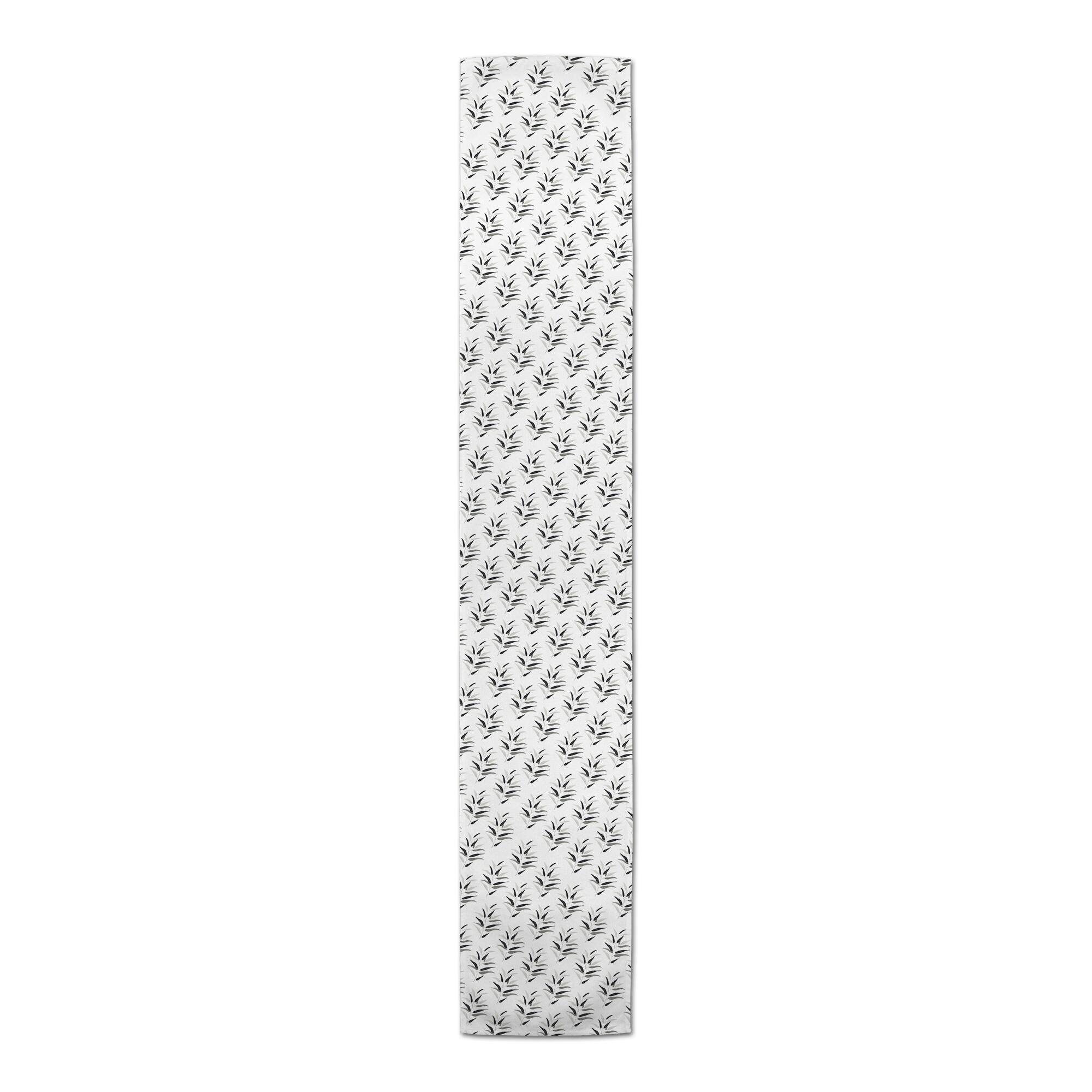 72" Dark Leaf Pattern Cotton Twill Runner